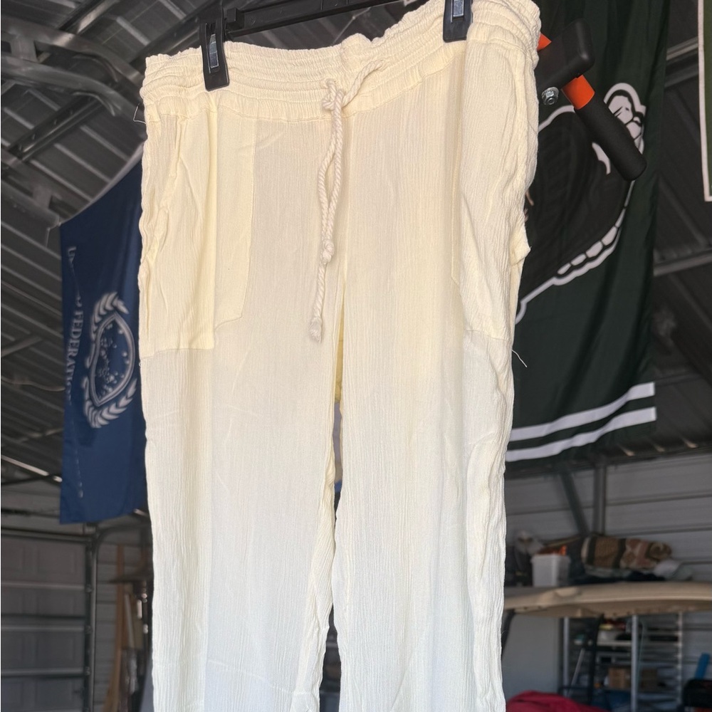 Roxy Cream Wide Leg Pants